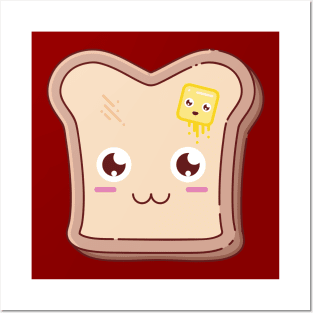 Kawaii toast, happy butter Posters and Art